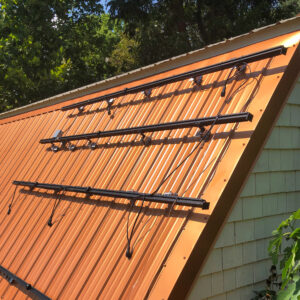 Solar Panel Rail Mounts on a Metal Roof