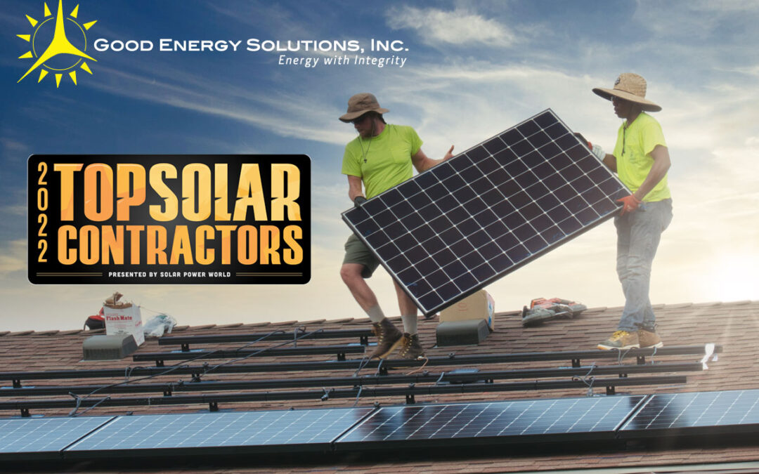 Good Energy Solutions Named a Top Solar Contractor